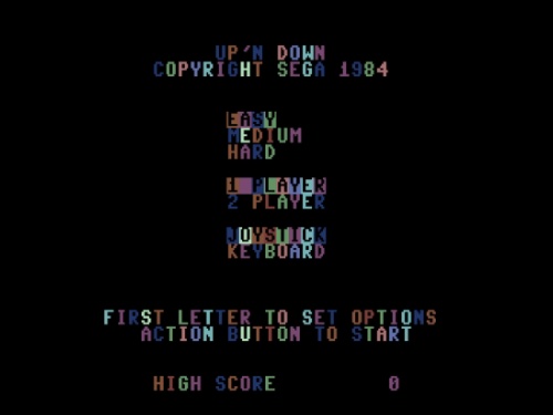 Title Screen of Up 'n Down for Commodore 64